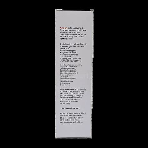 ACNE UV GEL SPF 50 GM Price, Uses, Side Effects & Substitutes | Medkart