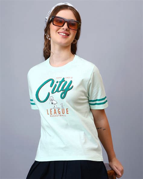 Peanuts Embroidered Regular Fit Tshirt For Women – Free Authority