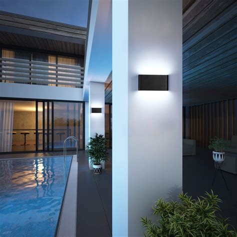 HDC 12w Led Outdoor Exterior Wall Step Up Down Light Fixture Lamp Blac