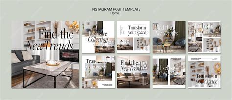 Minimalist interior design instagram posts | Free PSD