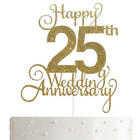 25th Wedding Anniversary Cake Topper