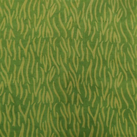 Pure Cotton Dabu Green With Yellow Waves Hand Block Print Fabric ...