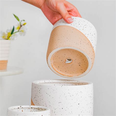 Bicolour Plant Pot Set of 3