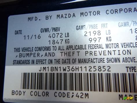 Image result for Mazda Color Code 42M