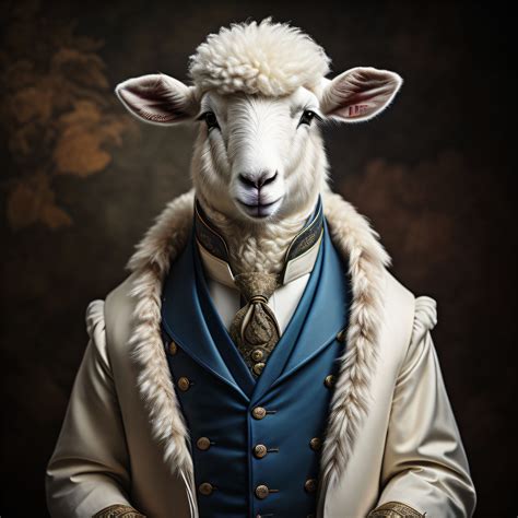 Elegant Sheep in a Suit and Tie