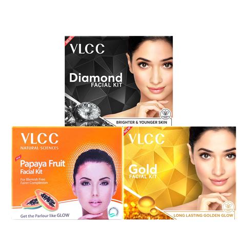 VLCC Diamond Facial Kit - 60g, VLCC Papaya Fruit Facial Kit - 60g ...