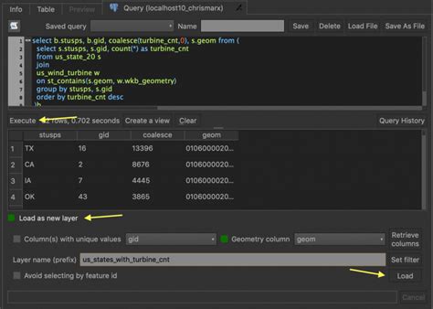 PostGIS SQL 的图像结果