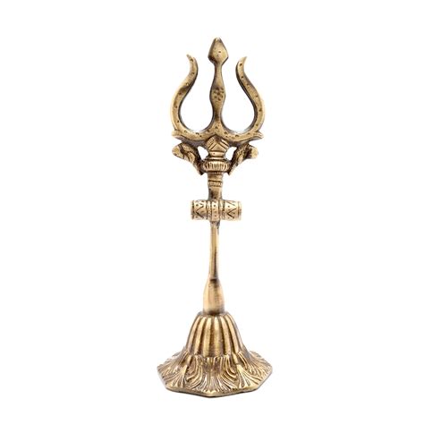 Brass Shiva's Trishul with Damru Decorative Showpiece Figurine – Two ...