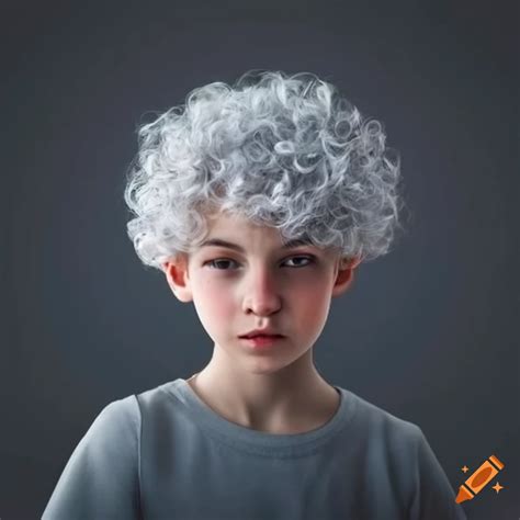 Image of a boy with white curly hair