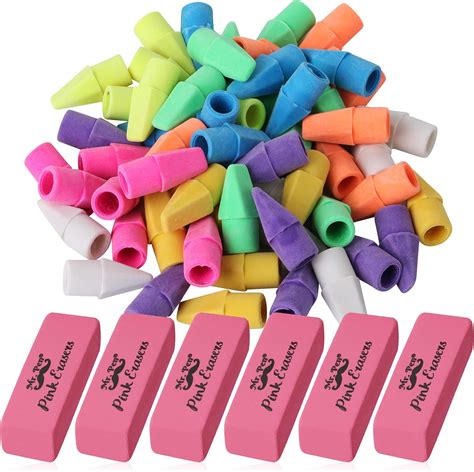 Amazon.com : Mr. Pen- Pencil Erasers Set, 6pc Pink Erasers and 60pc ...