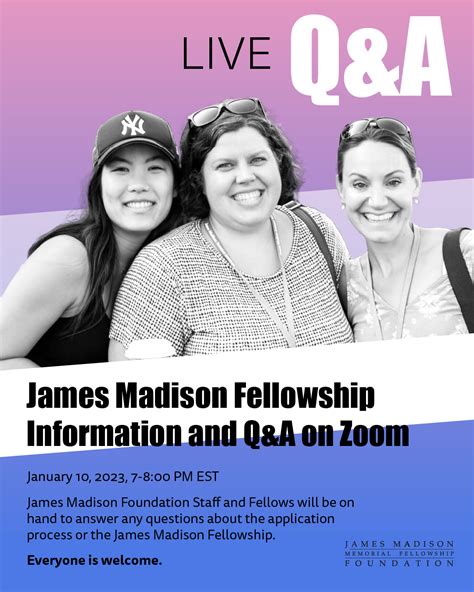 James Madison Fellowship Information Session with Question and Answers ...
