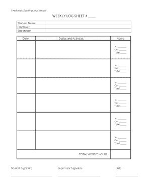 Frederick Banting/logs Sheets - Fill and Sign Printable Template Online
