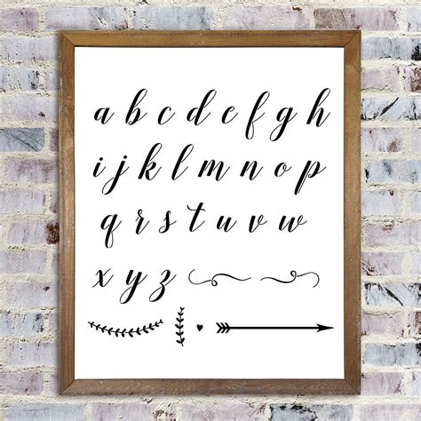 Script Alphabet Stencil | Reusable Stencil of Cursive Script