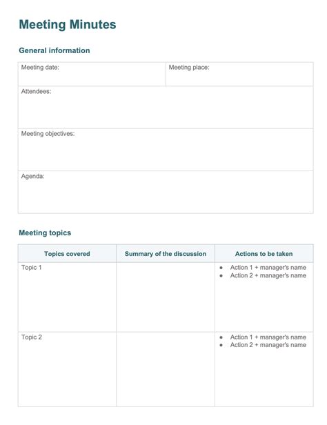 Meeting Minutes Template - Agendrix
