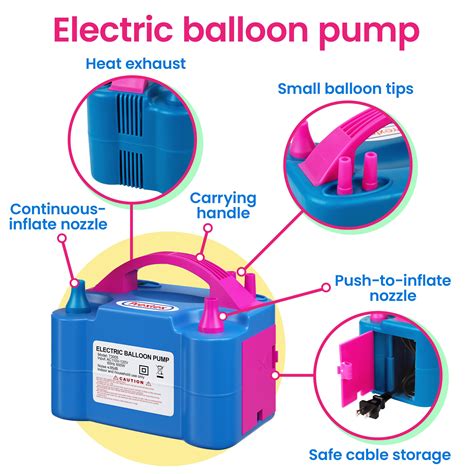 Snapklik.com : Prextex Balloons Electric Pump Inflate, Blue 110V 600W ...