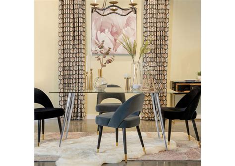 Gilman Rectangular 64-inch Glass Top Dining Table Chrome