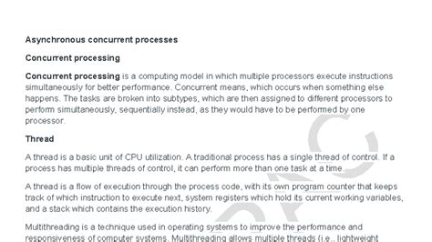 OS Unit-2: Asynchronous Concurrent Processes and Mutual Exclusion - Studocu