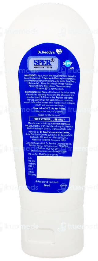 Sper Spf 40 Sunscreen Lotion 50 Ml - Uses, Side Effects, Dosage, Price ...