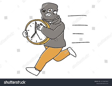Anthropomorphic Time Thief Concept Art About Stock Vector (Royalty Free ...