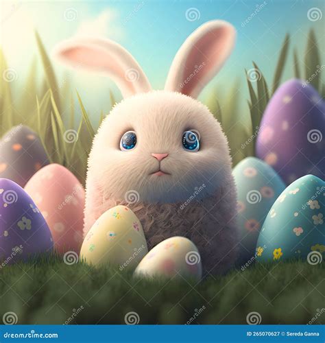 Cute Easter Bunny stock illustration. Illustration of banner - 265070627