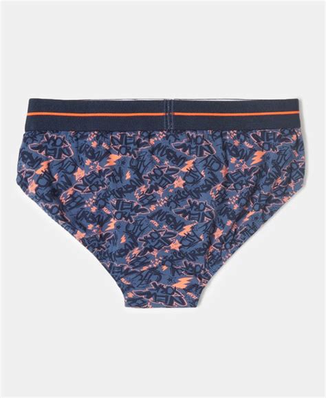 Buy Super Combed Cotton Elastane Stretch Printed Brief with Ultrasoft ...