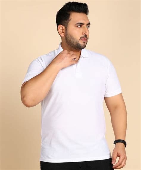 METRONAUT PLUS Solid Men Polo Neck Dark Green, White T-Shirt - Buy ...