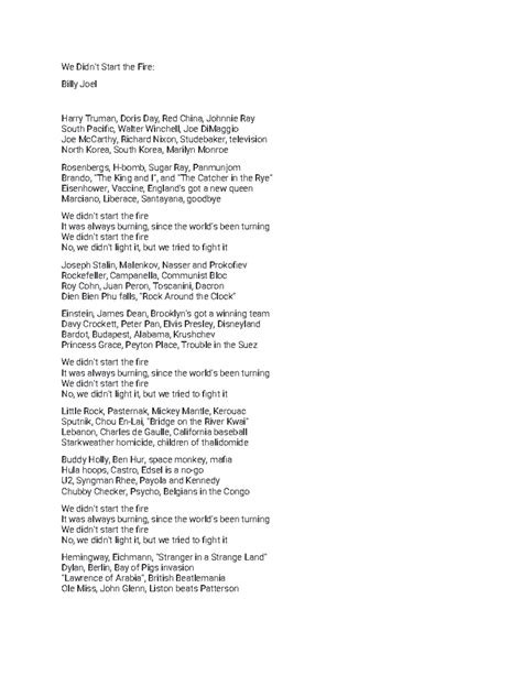 We+Didnt+Start+the+Fire+Lyrics - We Didn’t Start the Fire: Billy Joel Harry Truman, Doris Day ...