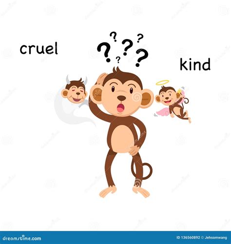 Opposite kind and cruel stock vector. Illustration of elements - 136560892