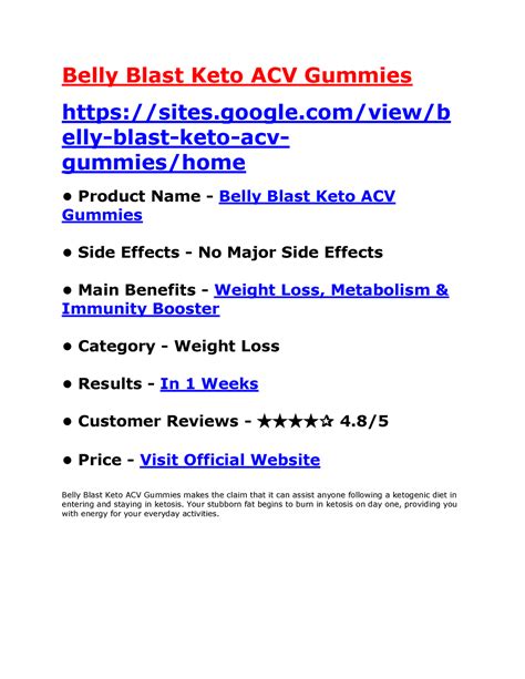 Belly Blast Keto ACV Gummie reviews - Belly Blast Keto ACV Gummies sites.google/view/b - Studocu