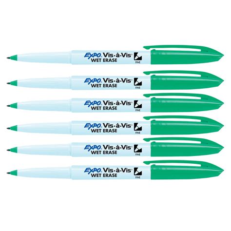 Expo Vis A Vis Wet Erase Markers Green Fine Point - 6 Count ...
