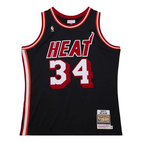 Mitchell & Ness x Miami Heat Dark HWC 2013-14 Jersey 'Ray Allen 34 ...