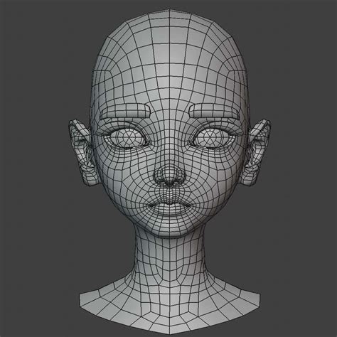 Stylized Girl Head - 3D Model by cheb