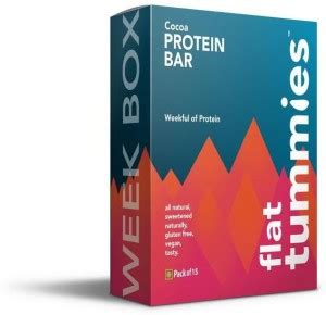 Flat Tummies Protein Bar with Cocoa, 210g (Pack of 15) Protein Bars ...