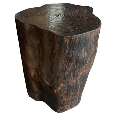 Tree Trunk Side Table Solid Mango Wood Natural Finish Modern Organic ...