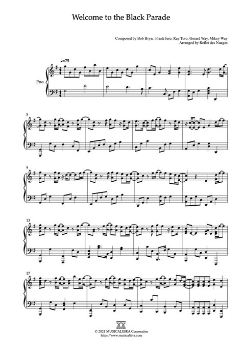 [PIANO SOLO SHEET MUSIC] Welcome to the Black Parade : MUSICALIBRA