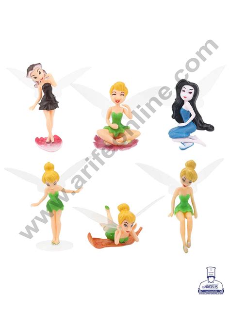 Cake Decor 6 Pieces Tinkerbell Fairy Tale Plastic Toys for Cake Topper ...