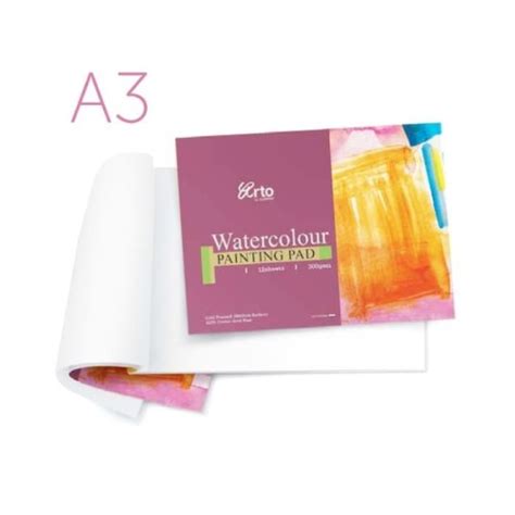 Jual Arto A3 Watercolour Painting Pad 100% Cotton 12 Sheets 300 Gsm ...