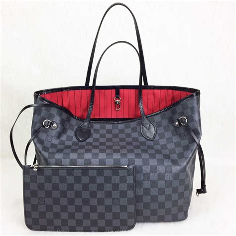 louis vuitton canta neverfull siyah gri 32x29x14 - Çanta Nişantaşı