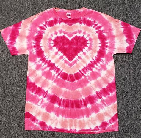 Pink Heart Tie Dye T-shirt, Girls Sizes XS S M L XL, Pink Tie Dye Top ...