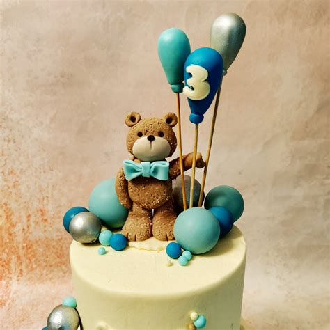 Teddy Balloon Cake | Teddy Bear and Balloon Cake | Teddy Theme Cake ...