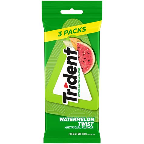 Trident Watermelon Twist Sugar Free Gum, 12 Packs of 14 Pieces (168 ...
