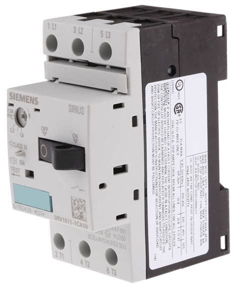 3RV1011-1CA10 Siemens | Siemens 1.8A, 2.5 A 3RV1 Motor Protection ...