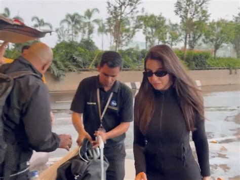 Nora Fatehi Was Seen Crying At The Airport, BODUGUARD PUSHES FAN
