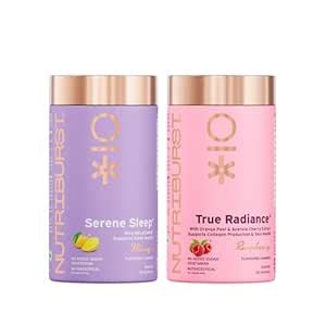 Nutriburst Rest & Radiance Combo: Serene Sleep Melatonin Gummies + True ...