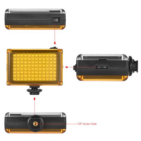 Luce Subacquea Per Action Cam - Impermeabile 40 M, 48 LED, CRI 95+, Dimmerabile, Adattatore 1/4", Per Video E Foto