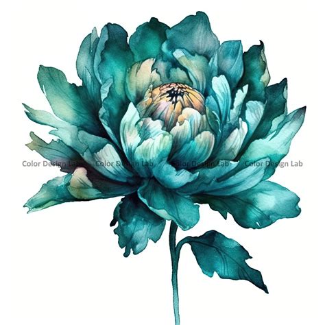Flower Teal Clipart Set of 12 High-quality Floral PNG - Etsy