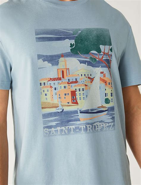 Buy Pure Cotton Cote d'Azur Graphic T-Shirt at Marks & Spencer