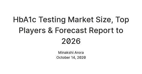 HbA1c Testing Market Size, Top Players & Forecast Report to 2026 — Teletype