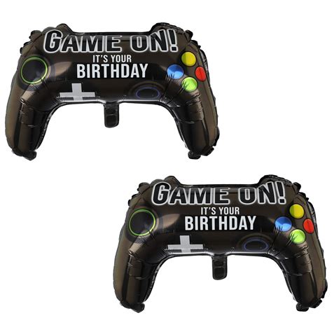 2 Pcs Video Game Controller Mylar Balloon Theme Party Boys Gaming ...