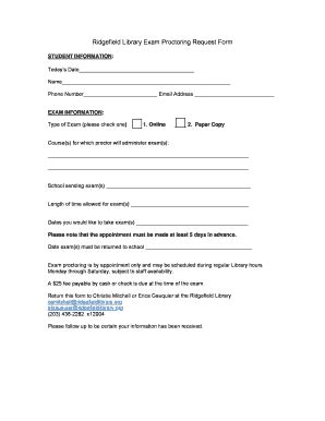 Fillable Online Complete a form to request a proctoring ...